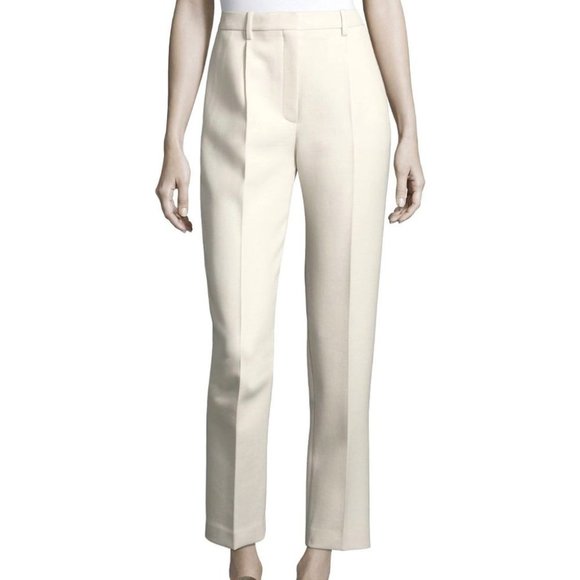THE ROW New William Single-Pleat Straight-Leg Pants in Cream As-is - Picture 1 of 10